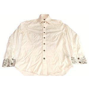 7 Diamonds Mens Shirt M Long Sleeve Embroidered